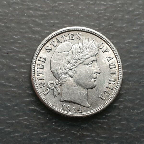 USA UNITED STATES BARBER DIME 1914 HIGH GRADE