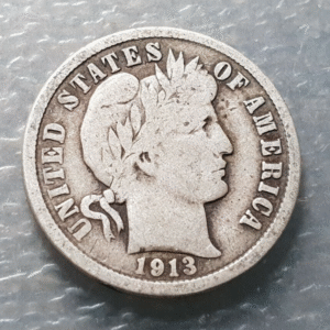ESTADOS UNIDOS EEUU UNITED STATES USA BARBER DIME 10 CENTS 1913