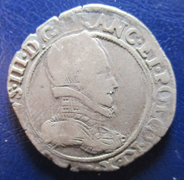FRANCIA FRANCE ENRIQUE III HENRI III 1/2 FRANC 1577 - PATINA OSCURA