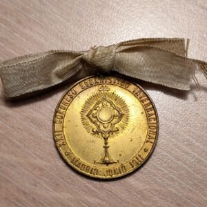 MEDALLA RELIGIOSA XXII CONGRESO EUCARISTICO INTERNACIONAL MADRID 32x28mm 8,61g