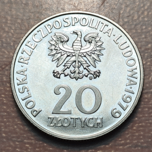 POLONIA POLAND 20 ZLOTYCH 20 ZLOTY 20 ZLOTE 1979 PRUEBA PROBA PATTERN EBC+