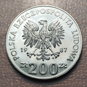 POLONIA POLAND 200 ZLOTYCH 200 ZLOTY 200 ZLOTE 1987 PRUEBA PROBA PATTERN SC-
