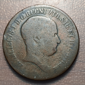 ITALIA NAPOLES NAPOLI DOS SICILIAS FRANCESCO I 10 TORNESI 1825