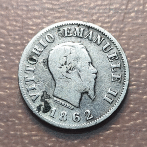 ITALIA REINO VITTORIO EMANUELE II 50 CENTESIMI 1862 N ESCASA BC+