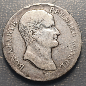 FRANCE FRANCIA NAPOLEON BONAPARTE PRIMER CONSUL 5 FRANCS L'AN 12 BAYONNE