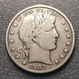 USA EEUU UNITED STATES ESTADOS UNIDOS BARBER 1/2 DOLLAR 1907 o BC+/MBC-