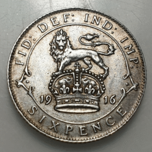 GRAN BRETAÑA GREAT BRITAIN INGLATERRA UK GEORGE V 6 PENCE 1916 EBC-/EBC