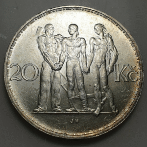 CHECHOSLOVAQUIA CZECHOSLOVAKIA 20 KORUN 20 CORONAS 1933 EBC+/SC-