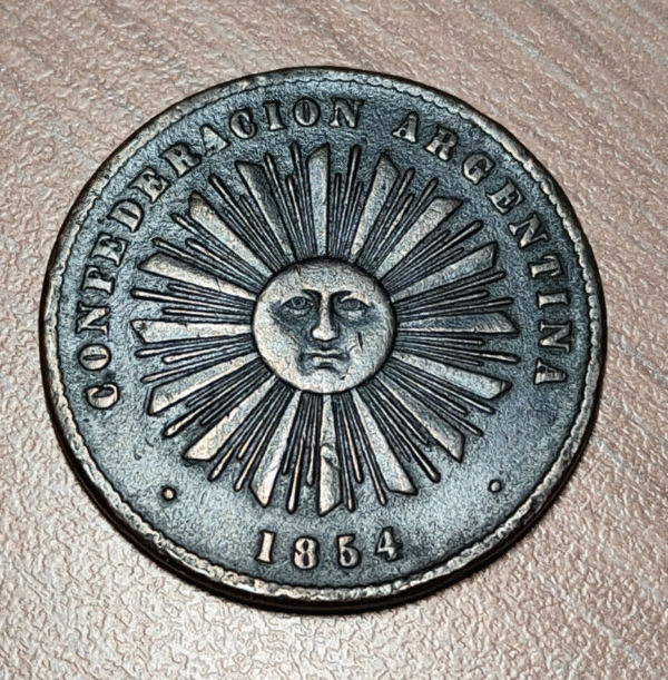 ARGENTINA CONFEDERACIÓN 2 CENTAVOS 1854 KM 24 MBC