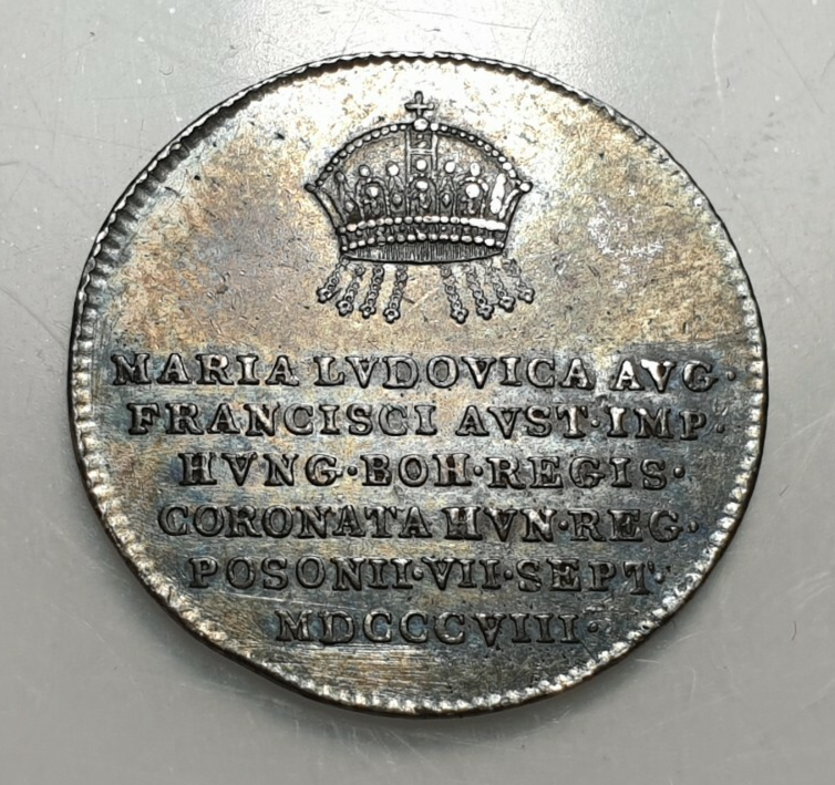 AUSTRIA HUNGARY PRESSBURG BRATISLAVA CORONATION TOKEN 1808 MARIA LUDOVICA FRANZ