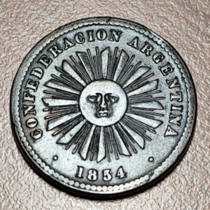 ARGENTINA CONFEDERACIÓN 1 CENTAVO 1854 KM 23 MBC+