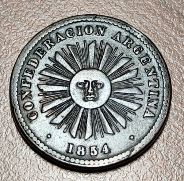 ARGENTINA CONFEDERACIÓN 1 CENTAVO 1854 KM 23 MBC+