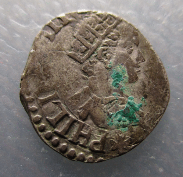 IMPERIO ESPAÑOL NAPOLES FELIPE III 1/2 CARLINO TOISON DE ORO A LA DERECHA