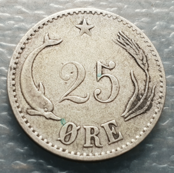 DINAMARCA DENMARK CHRISTIAN IX 25 ORE 1874 - Imagen 2