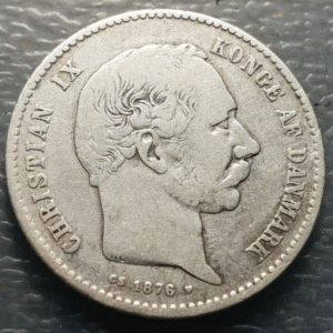 DINAMARCA DENMARK CHRISTIAN IX 1 KRONE 1876 KM 797.1 FECHA ESCASA MBC-