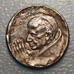 MEDALLA RELIGIOSA VATICANO PAPA PABLO VI AÑO SANTO JUBILEO 1975 20 mm PLATA