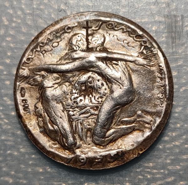 MEDALLA RELIGIOSA VATICANO PAPA PABLO VI AÑO SANTO JUBILEO 1975 20 mm PLATA - Imagen 2