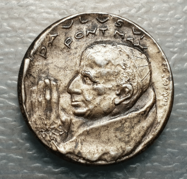 MEDALLA RELIGIOSA VATICANO PAPA PABLO VI AÑO SANTO JUBILEO 1975 20 mm PLATA