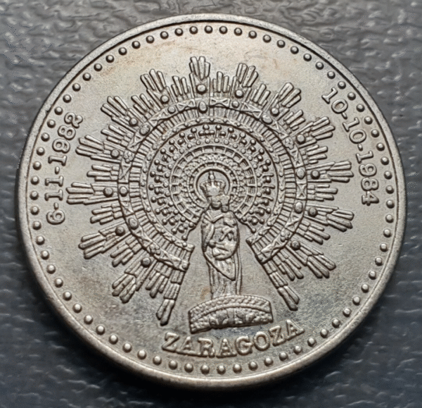 MEDALLA RELIGIOSA PAPA JUAN PABLO II / VIAJES ZARAGOZA V. PILAR 1982 1984 35 mm - Imagen 2