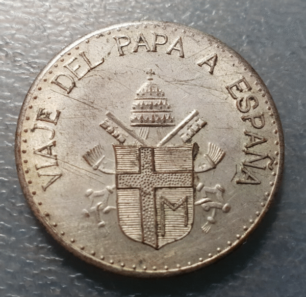 MEDALLA RELIGIOSA PAPA JUAN PABLO II VIAJE A ESPAÑA 1982 o 1984 35 mm