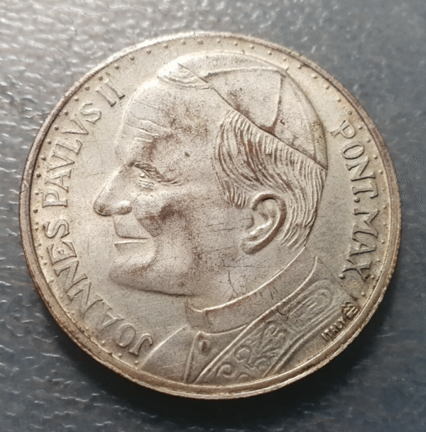 MEDALLA RELIGIOSA PAPA JUAN PABLO II VIAJE A ESPAÑA 1982 o 1984 35 mm - Imagen 2