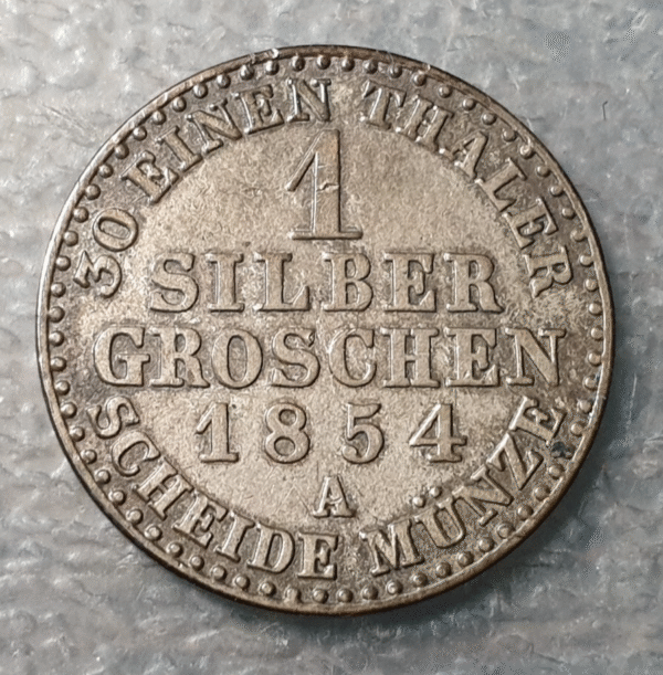 ALEMANIA GERMANY PRUSSIA PRUSIA 1 GROSCHEN 1854 A MBC- - Imagen 2