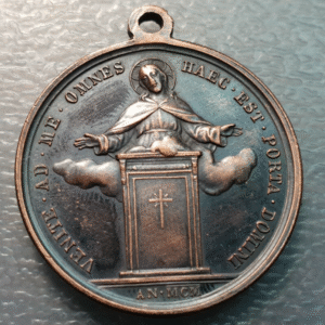 MEDALLA RELIGIOSA PAPA LEON XIII JUBILEO AÑO SANTO 1900 PUERTA SANTA 33x28 mm