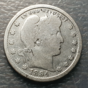 ESTADOS UNIDOS USA EEUU UNITED STATES 1/4 DOLAR QUARTER DOLLAR 1894 S BC ESCASA