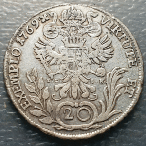 AUSTRIA VIENA VIENNA WIEN JOSEPH II JOSE II 20 KREUZER 1769 A IC-SK BC+/MBC-