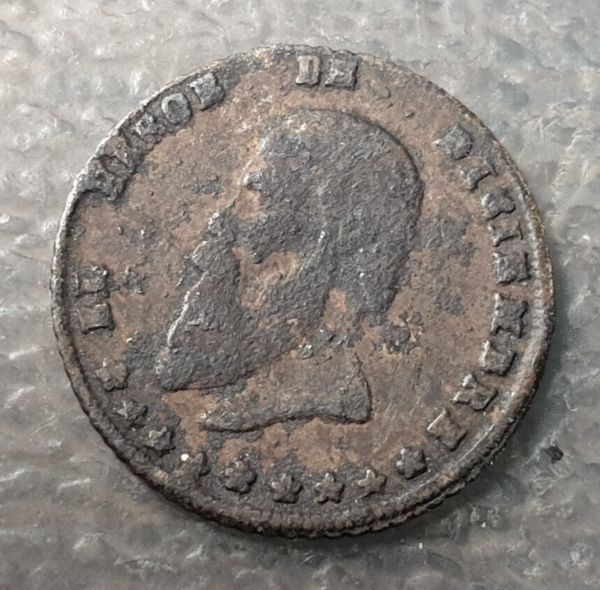 BOLIVIA MELGAREJO MEDALLA PROCLAMACION MODULO 1/2 REAL 15 mm 1,28 g MBC- - Imagen 2