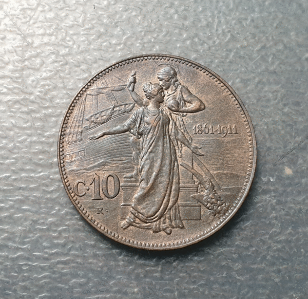 ITALIA REINO VITTORIO EMANUELE III 10 CENTESIMI 1911 EBC/EBC+ PARTE BRILLO ORIG