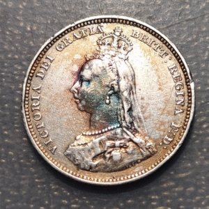 GREAT BRITAIN GRAN BRETAÑA VICTORIA SHILLING 1887 MBC- PATINA BONITA