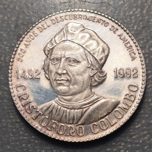 ITALIA CRISTOFORO COLOMBO CRISTOBAL COLON 500 AÑOS DESCUB. AMERICA MEDALLA PLATA