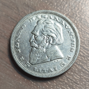 LITUANIA LITHUANIA 5 LITAI 1936 MBC+