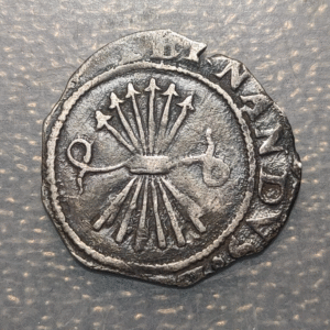 SPAIN SEVILLE FERDINAND & ISABELA CATHOLIC MONARCHS 1/2 REAL 1.64g