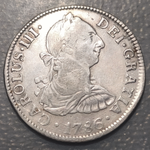 SPAIN MEXICO CHARLES III CARLOS III SPANISH COLONIAL 2 REALES 1786 FM 6.74g