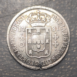 BRAZIL PORTUGUESE MARIA I 80 REIS 1781 1.97g
