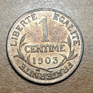 FRANCIA FRANCE REPUBLICA 1 CENTIME 1903 SC UNC BRILLO ORIGINAL