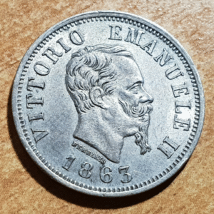 ITALIA REINO VITTORIO EMANUELE II 50 CENTESIMI 1863 M EBC