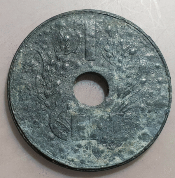 INDOCHINA FRANCESA FRENCH INDOCHINA INDOCHINE 1 CENTIME 1940-41 FECHA NO VISIBLE - Imagen 2
