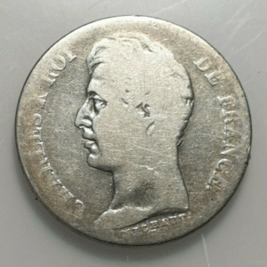 FRANCIA FRANCE CHARLES X CARLOS X 1 FRANCO 1 FRANC 1827 A BC ESCASA SCARCE