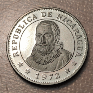 NICARAGUA 1 CORDOBA 1972 PROOF KM 26 COIN ROTATION