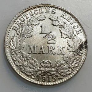 ALEMANIA GERMANY 1/2 MARK 1915 D SC UNC