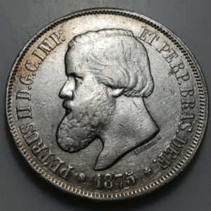 BRASIL BRAZIL PEDRO II 2000 REIS 1875 MBC/MBC+ ESCASA SCARCE