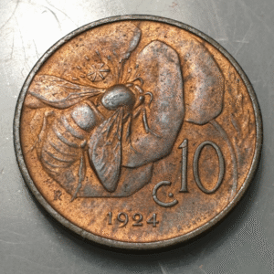 ITALIA REINO VITTORIO EMANUELE III 10 CENTESIMI 1924 ABEJA EBC/EBC+