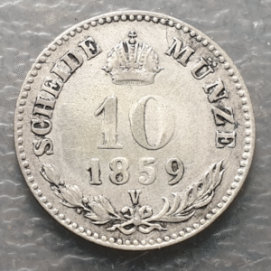 ITALIA AUSTRIA LOMBARDO VENETO VENEZIA VENECIA FRANZ JOSEPH I 10 KREUZER 1859 V