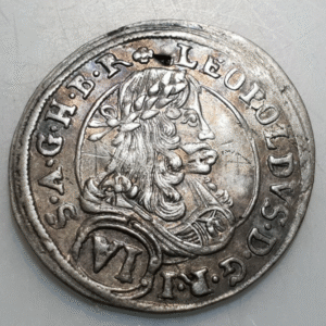 AUSTRIA GRAZ LEOPOLD I 6 KREUZER 1684 MBC/MBC+ AGUJERITO MUY PEQUEÑO