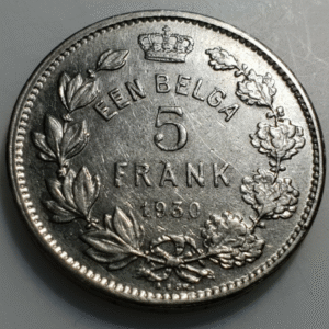 BELGICA BELGIUM 5 FRANK 5 FRANCS 1 BELGA 1930 IDIOMA FLAMENCO MBC/MBC+