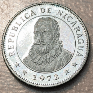 NICARAGUA 10 CENTAVOS 1972 PROOF KM 17.3 COIN ROTATION