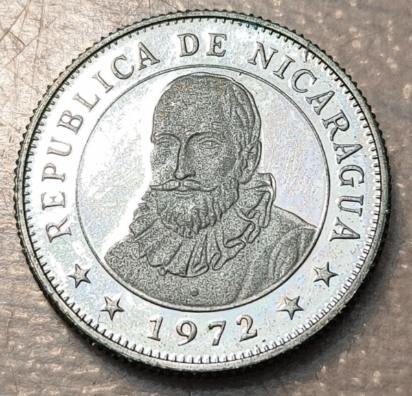 NICARAGUA 10 CENTAVOS 1972 PROOF KM 17.3 COIN ROTATION